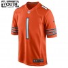 Maillot Enfant Chicago Bears Justin Fields 1 Nike Orange 2021 NFL Draft